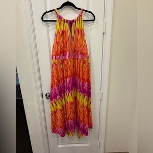 INC International Concepts Keyhole Hanky Dress in Parrot Sunset